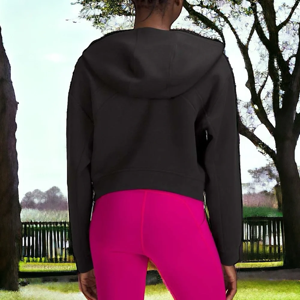 NWT Lululemon Modal Spacer Training Half-Zip Hoodie in Black Sz 10